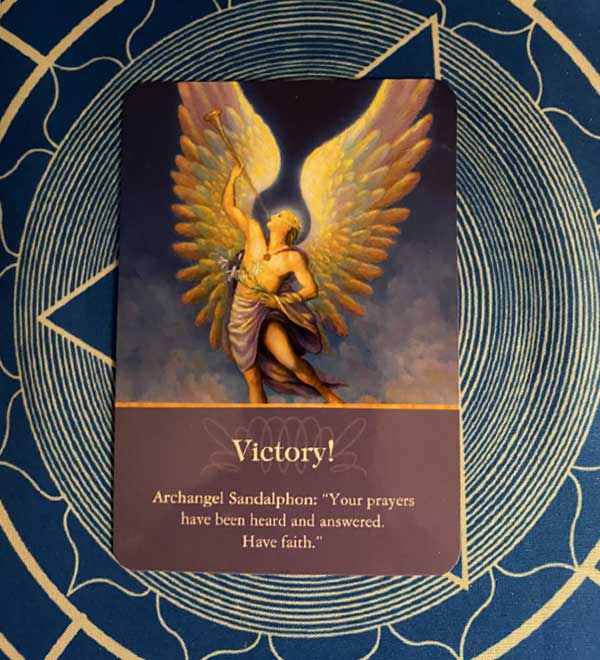 Angel Tarot Card depicting the concept of victory